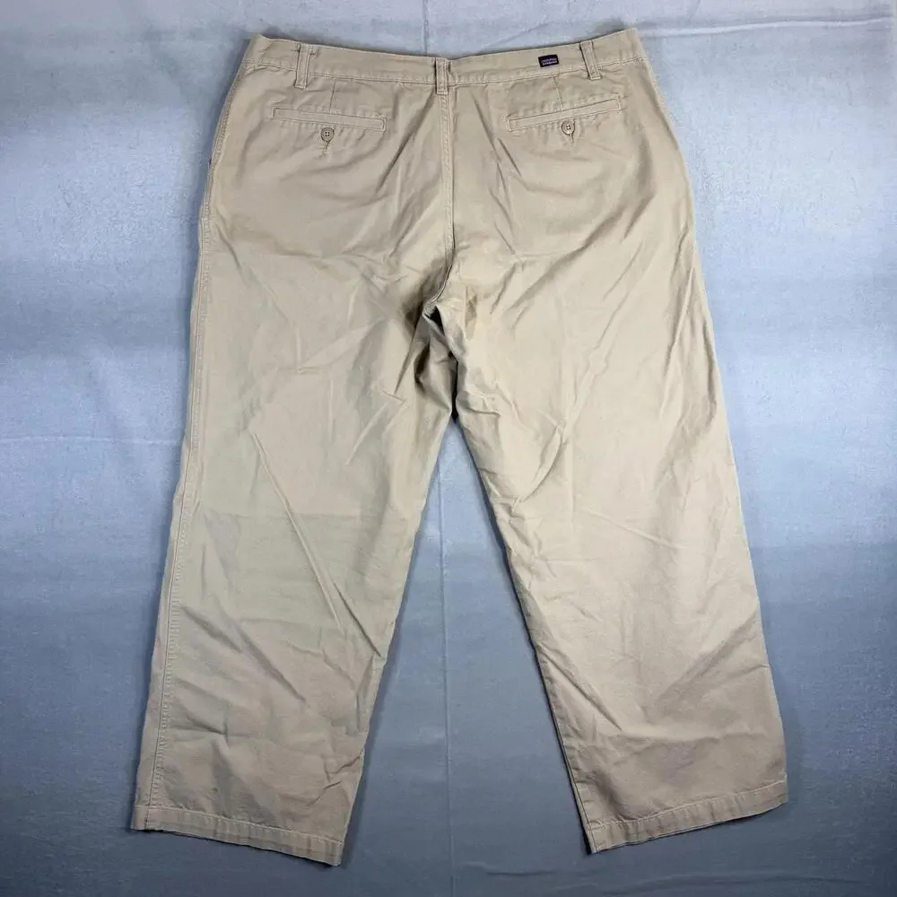Patagonia Duck Pants Mens 40 Beige Organic Cotton Canvas Outdoor Hiking Chino